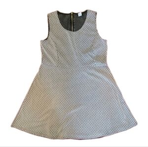 Espresso Black and White Dress 2X Fit And Flair